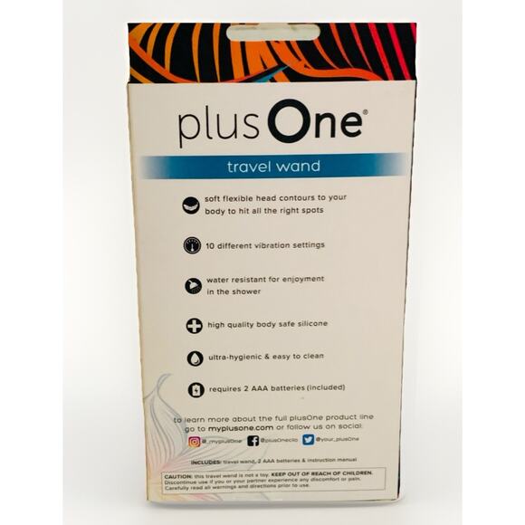 Plus One Vibrating on-the-go Travel Wand, 10 Vibration Modes And Waterproof NIB - Picture 3 of 5